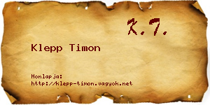 Klepp Timon névjegykártya
